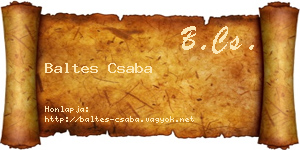 Baltes Csaba névjegykártya