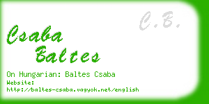 csaba baltes business card